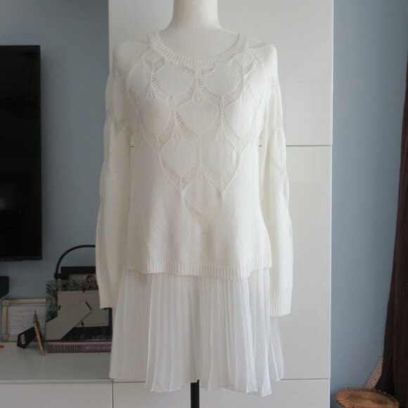 Simply Couture Boho Crochet Tunic Dress Womens S Sheer Overlay Cottagecore NWOT - Picture 1 of 12